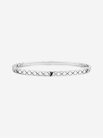 Coco Crush Quilted Diamond Motif Bracelet Silver Chanel