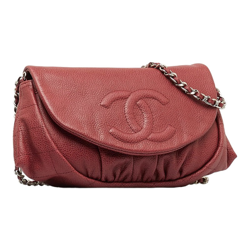 New 1:1 Rep Top Quality Chanel Cocomark Half Moon Chain houlder Bag Wine Red Caviar S  CHANEL