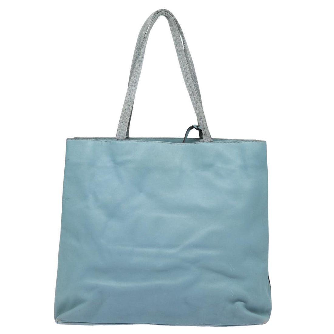 PRADA Leather Shoulder Bag Light Blue Auth 80113