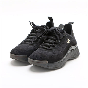 New 1:1 Rep Top Quality Chanel Coco Fabric Trainers 35  Black G38501