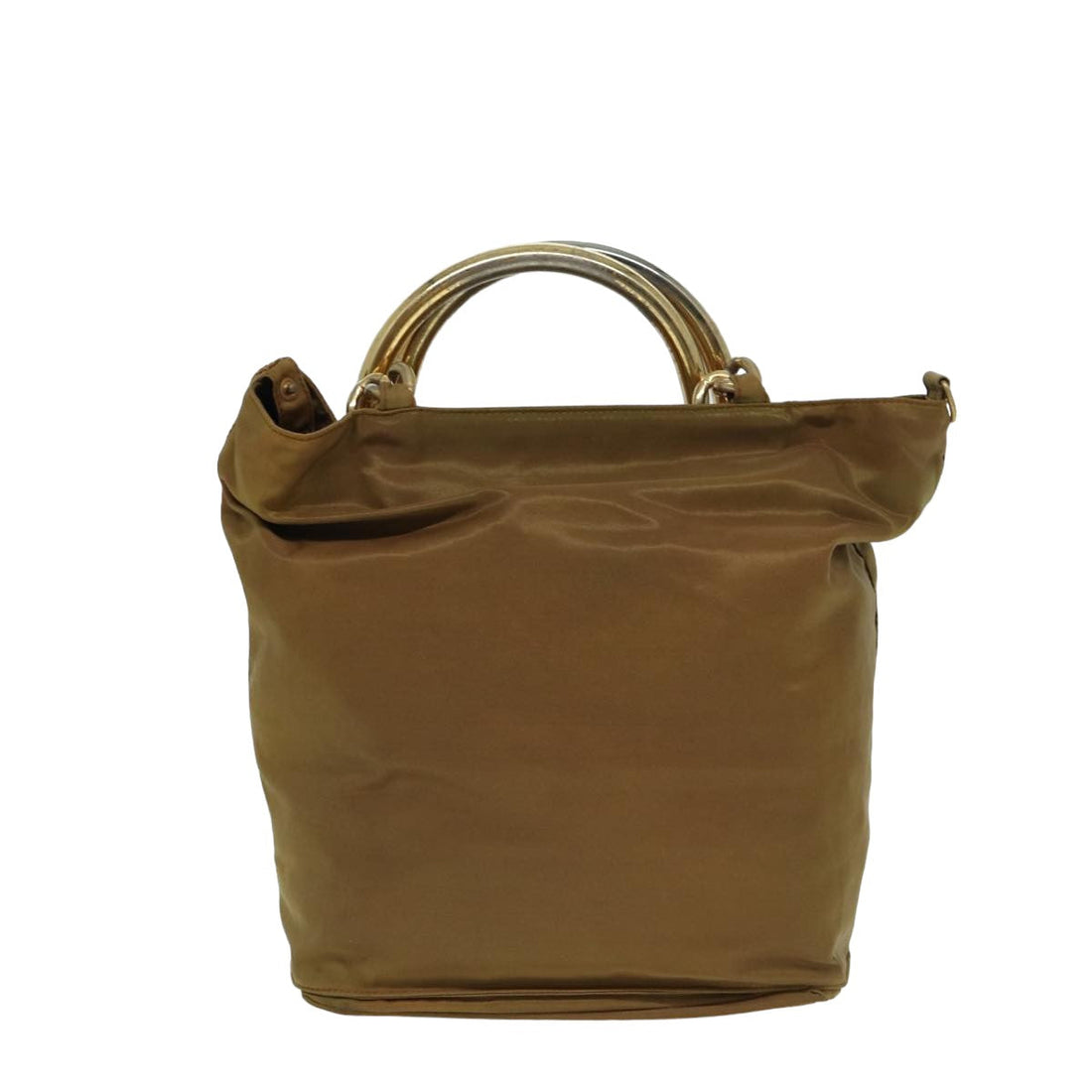 PRADA Shoulder Bag Nylon Brown Auth 80621