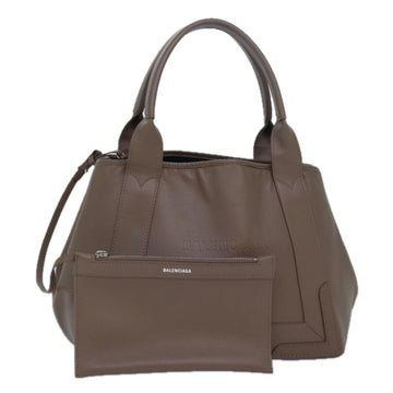 Balenciaga Navy Cabas Hand Bag Leather Gray 339933 Auth 80962