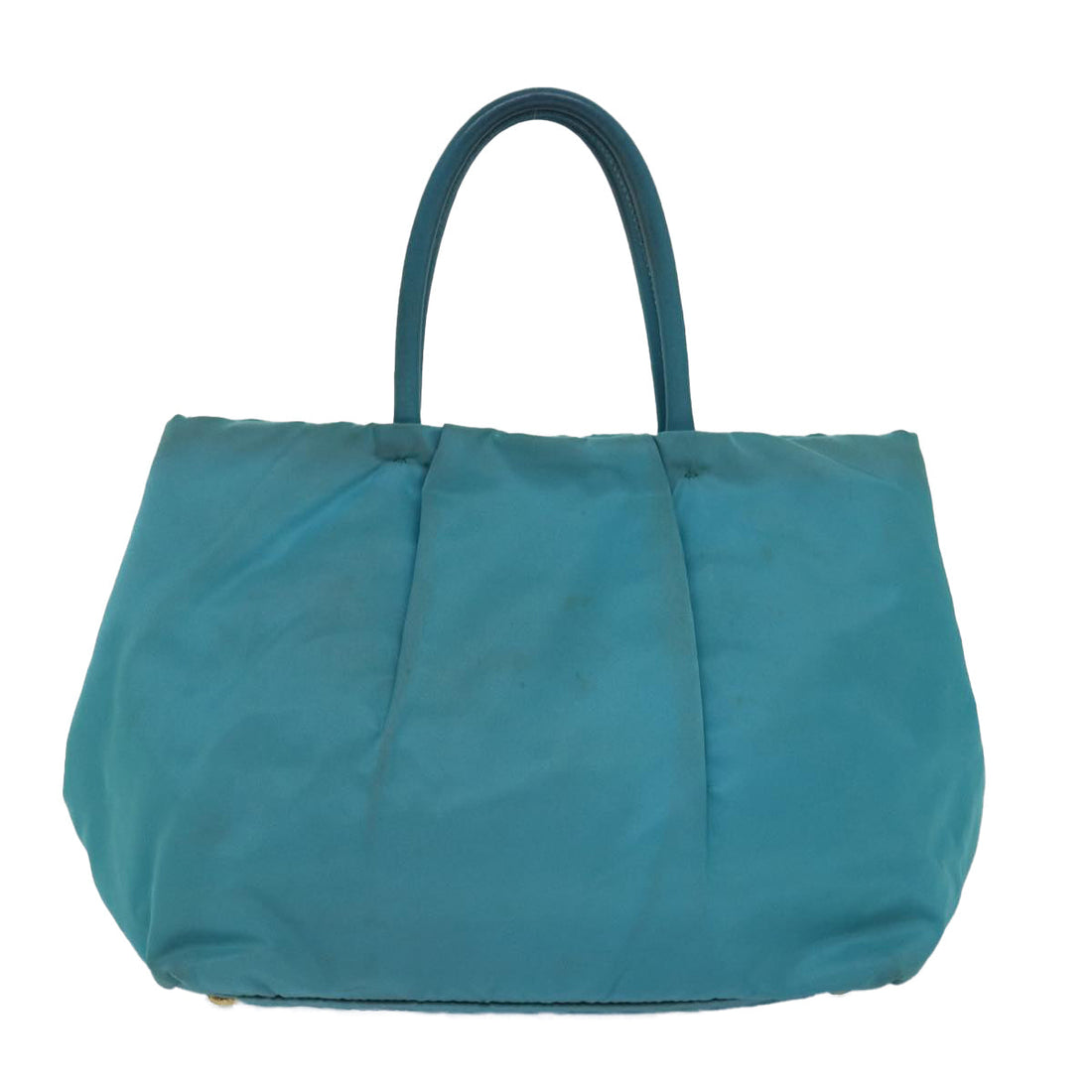 PRADA Hand Bag Nylon Turquoise Blue Auth 81466