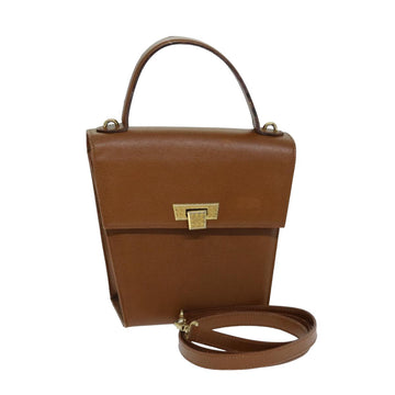 CHRISTIAN Top quality Dior Shoulder Bag Leather Brown Auth 81611