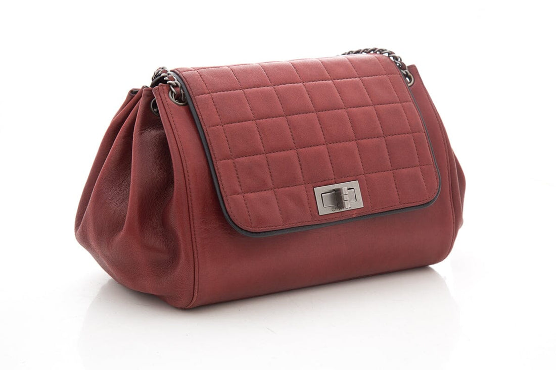 Chanel  Red "Chocolate Bar Accordion Reissue Flap" Handbag