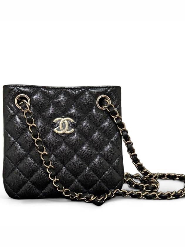 Gold Hardware CC Logo Mini Bucket Bag Black Chanel