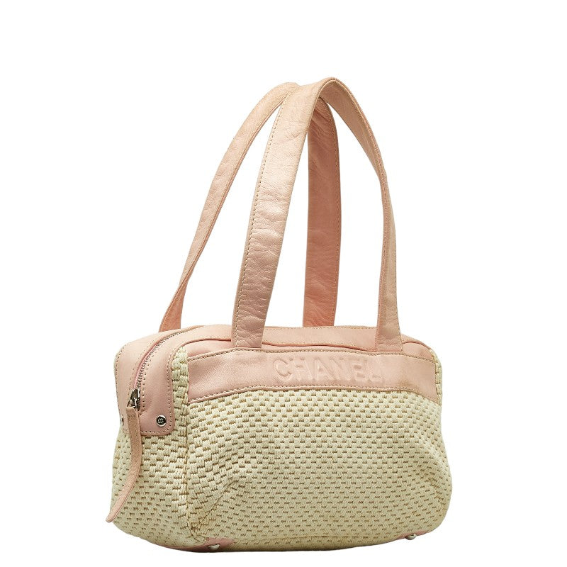 New 1:1 Rep Top Quality Chanel Logo One-Shoulder Bag Handbag Pink Natural Leather Cotton  CHANEL