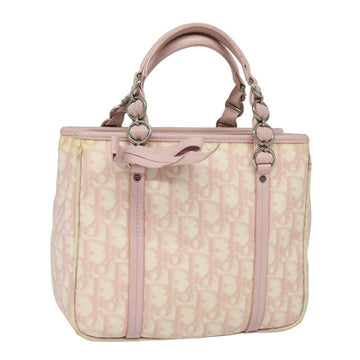 CHRISTIAN Top quality Dior Trotter Romantic Hand Bag PVC Pink Auth 82146