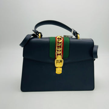 Gucci Leather Sylvie Medium Top Handle LA23384