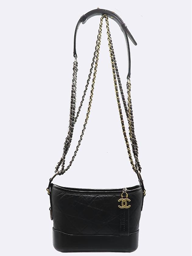 Top Quality Chanel A91810 Black Color COCO Gold Plated  Calfskin Gabrielle Hobo Small Chain Shoulder and Crossbody Bag Chanel