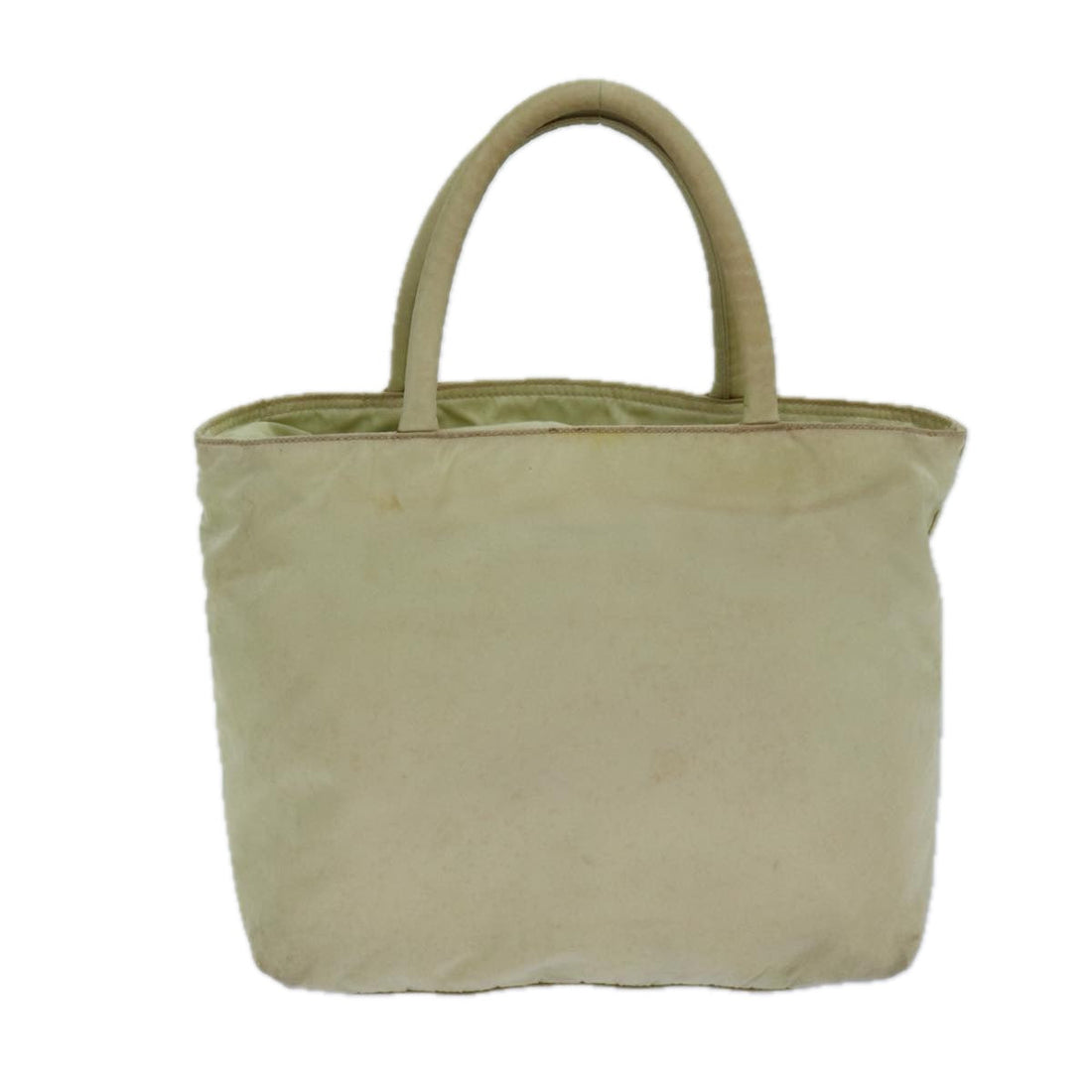 PRADA Hand Bag Nylon Beige Auth 83215