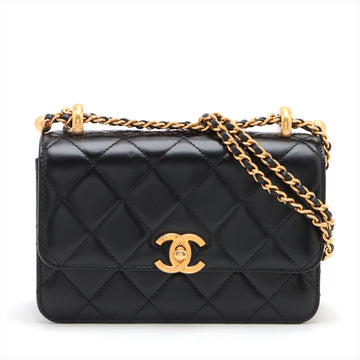 New 1:1 Rep Top Quality Chanel Lambskin  Chain Shoulder Bag Black G  AS2615