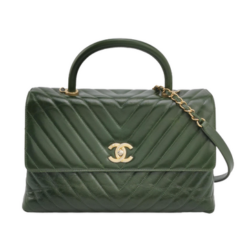 Chanel Coco Handle Bag Maxi Green 250105781012547