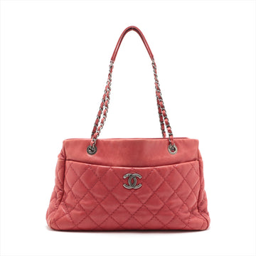 New 1:1 Rep Top Quality Chanel Coco Leather Chain Top Bag Red Black X Silver G  18th