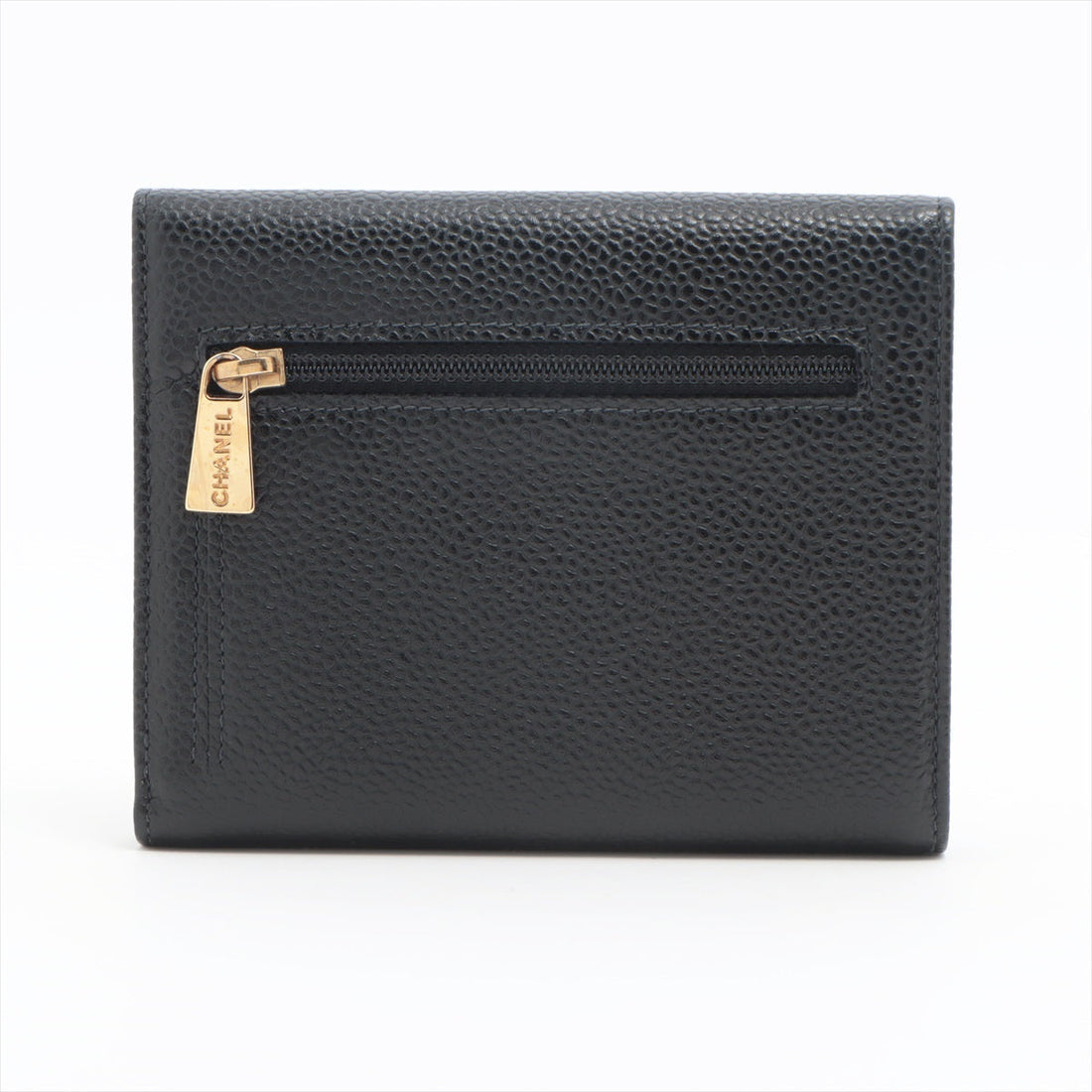 New 1:1 Rep Top Quality Chanel Coco Caviar S Compact Wallet Black Gold  8th