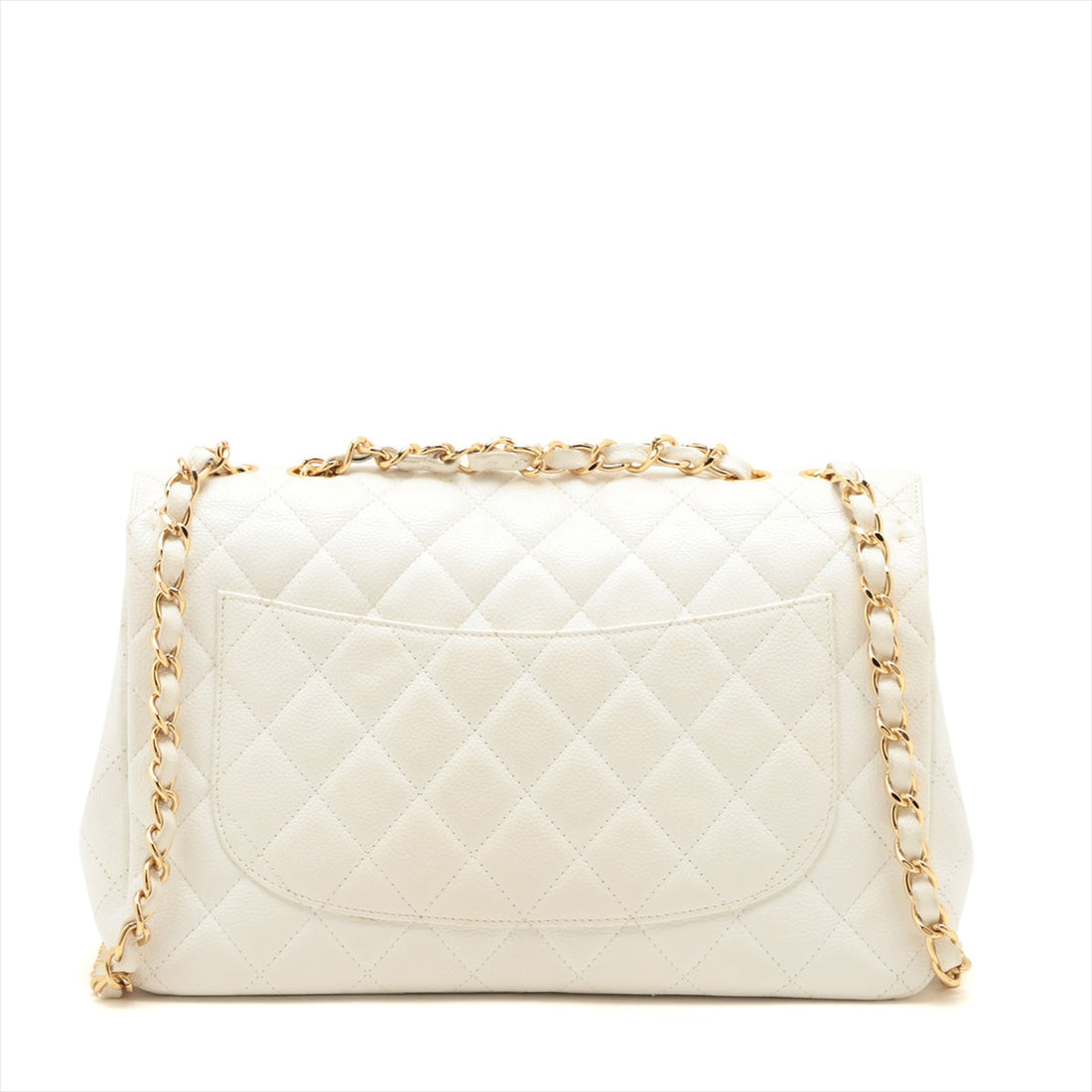New 1:1 Rep Top Quality Chanel DECAMATRASE Caviar S Single Flap Double Chain Bag White Gold  11th