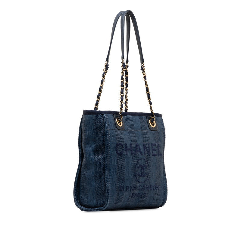 New 1:1 Rep Top Quality Chanel Dolphin PM Shoulder Bag Navy Raffia Leather  Chanel