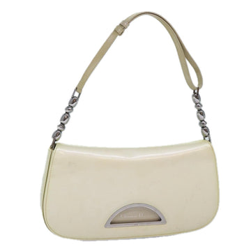 CHRISTIAN Top quality Dior Shoulder Bag Enamel White Auth 86173