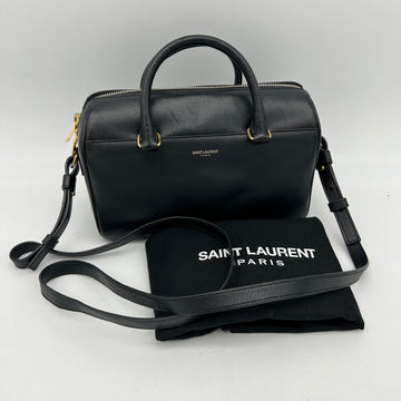 Saint Laurent Black Calfskin Classic Baby Duffle Bag With Strap