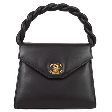 New 1:1 Rep Top Quality Chanel * Black Lambskin Top Handle Bag