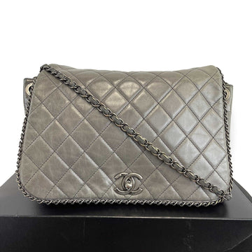 Top Quality Chanel - Calfskin Quilted Large CC Enchained Accordion - Gray Shoulder Bag