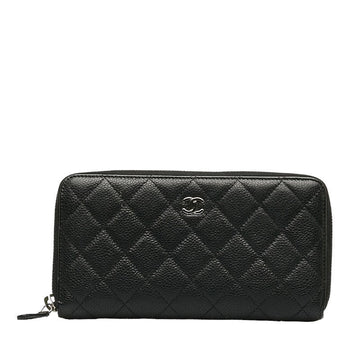 New 1:1 Rep Top Quality Chanel Matrases Coco Round Long Wallet Black Caviar S  Chanel