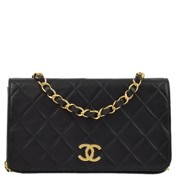 New 1:1 Rep Top Quality Chanel 2000-2001 Black Lambskin Pushlock Mini Full Flap Shoulder Bag