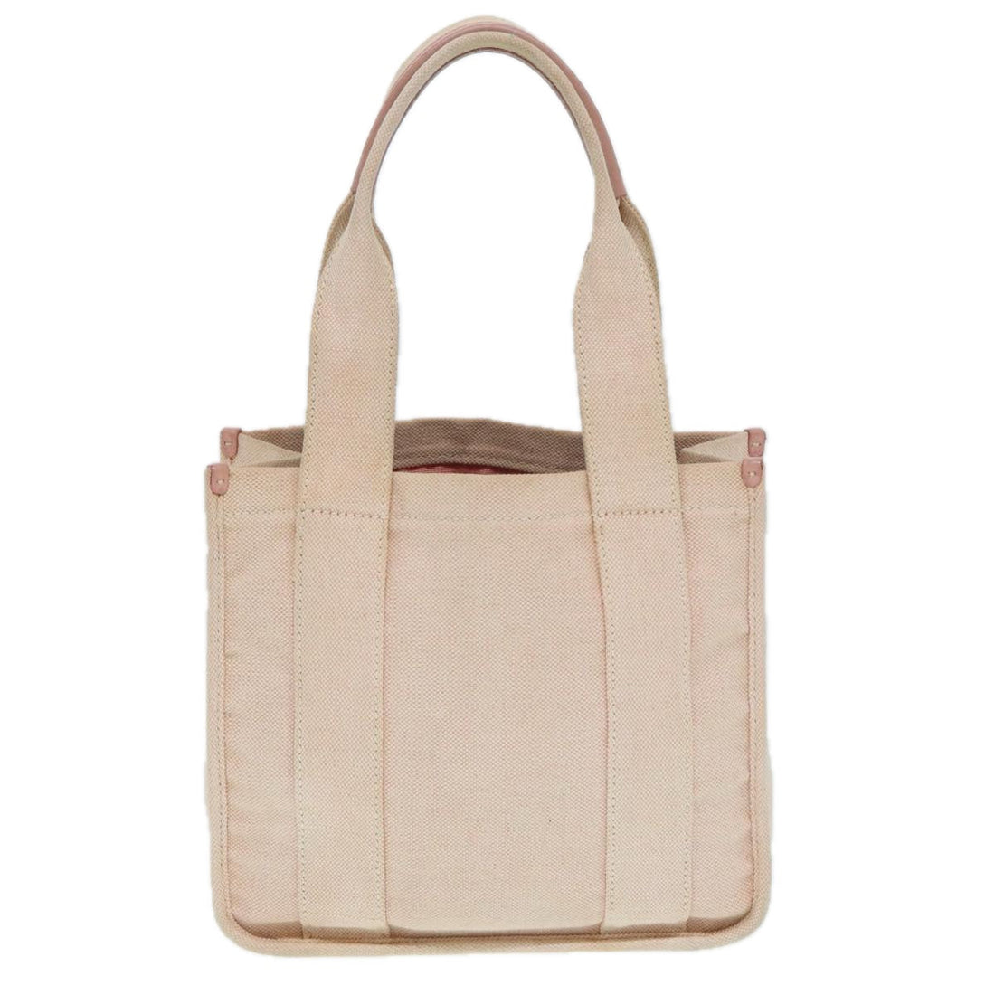 PRADA Hand Bag Canvas Pink Silver Auth 88090