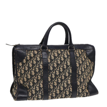 CHRISTIAN Top quality Dior Trotter Canvas Boston Bag Navy Silver Auth 88492