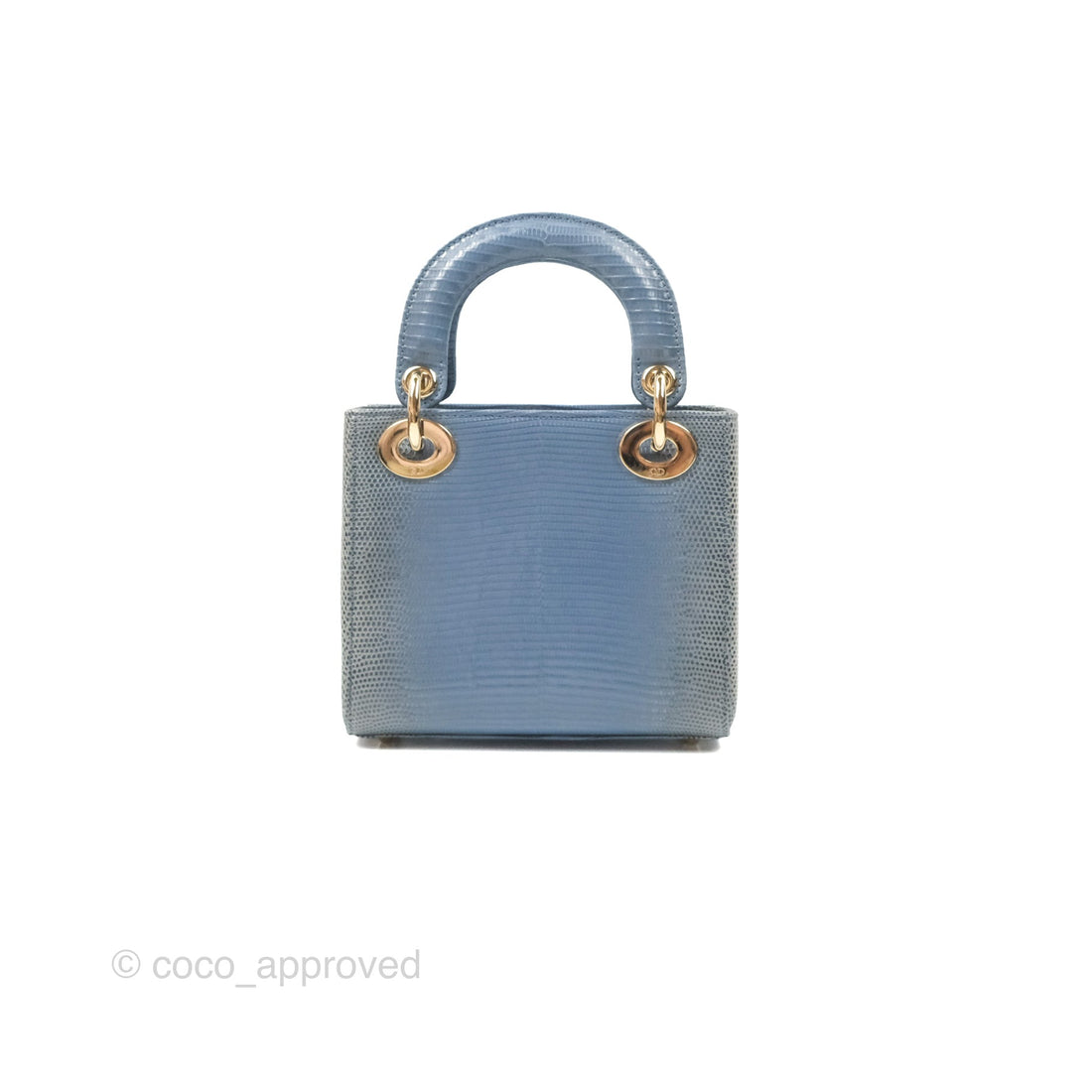 Christian Dior Mini Lady Dior Ombre Blue Lizard Gold Hardware