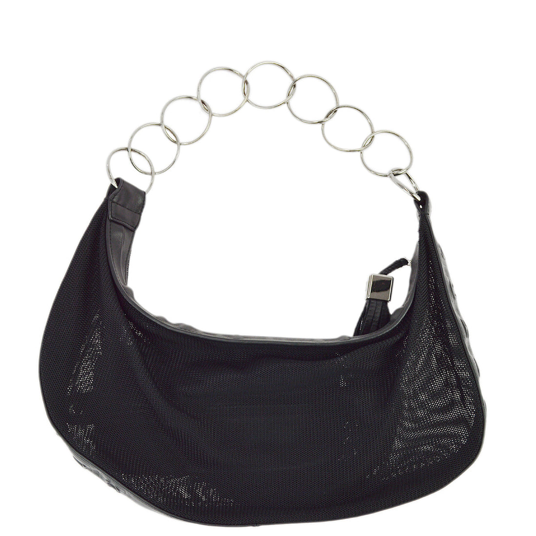 New 1:1 Rep Top Quality Chanel Black Canvas Fringe Mesh Shoulder Bag