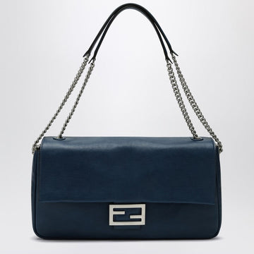 Fendi Blue Leather Chain Large Baguette Women