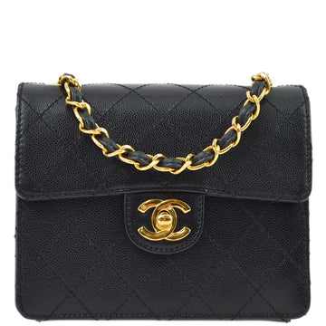 New 1:1 Rep Top Quality Chanel Black Caviar Mini Classic Square Flap Shoulder Bag 17