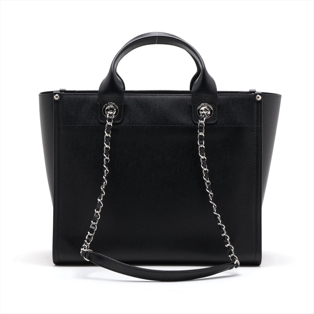 New 1:1 Rep Top Quality Chanel Deauville Caviar S 2WAY Handbag Black Silver G  25th