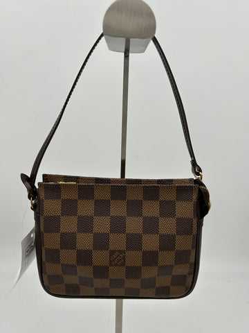 Louis Vuitton Damier Ebene Trousse Makeup Handbag 1998 Small