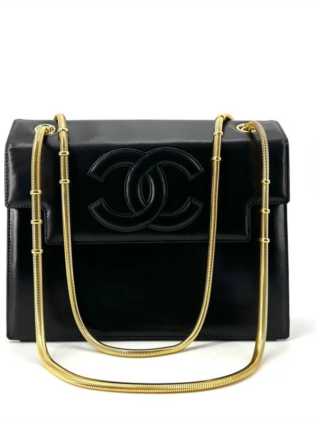 Brushed CC logo gold chain shoulder bag Chanel