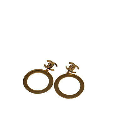 New 1:1 Rep Top Quality Chanel  Oval Logo Earrings Gold