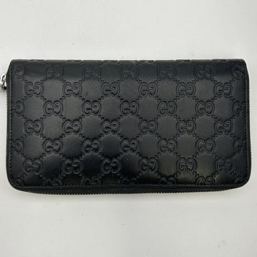 Gucci GG rubber-effect zip around wallet in black leather gu6612gd