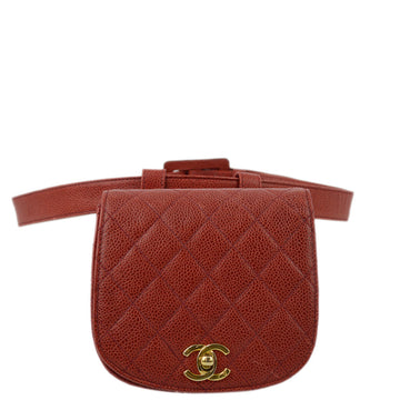 New 1:1 Rep Top Quality Chanel Red Caviar Waist Bum Bag #75/30