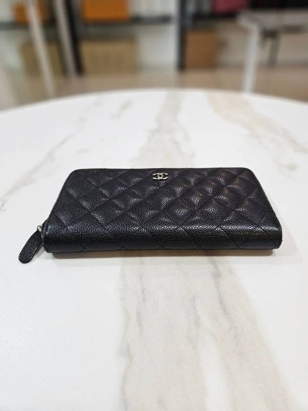 Classic caviar long wallet silver zipper 22nd unit A50097 Chanel