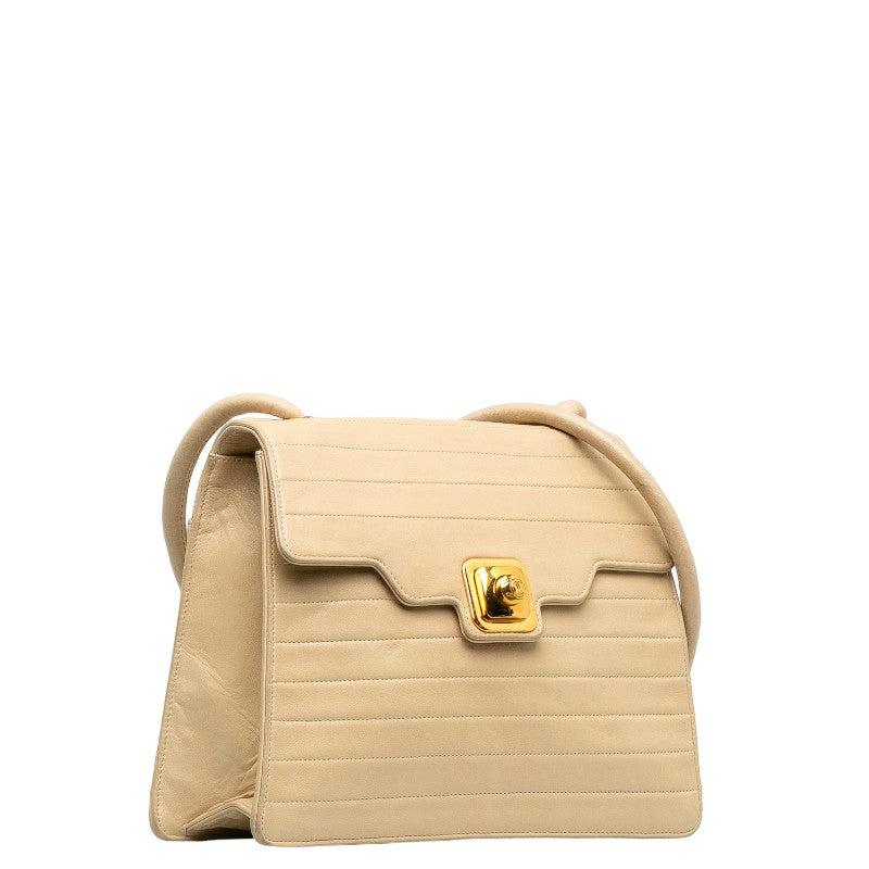 Top Quality Chanel  Flap Shoulder Bag Lambskin Beige Ladies