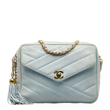 New 1:1 Rep Top Quality Chanel Bias Stick Coco Ball Chain Shoulder Bag Blue G Suede  CHANEL