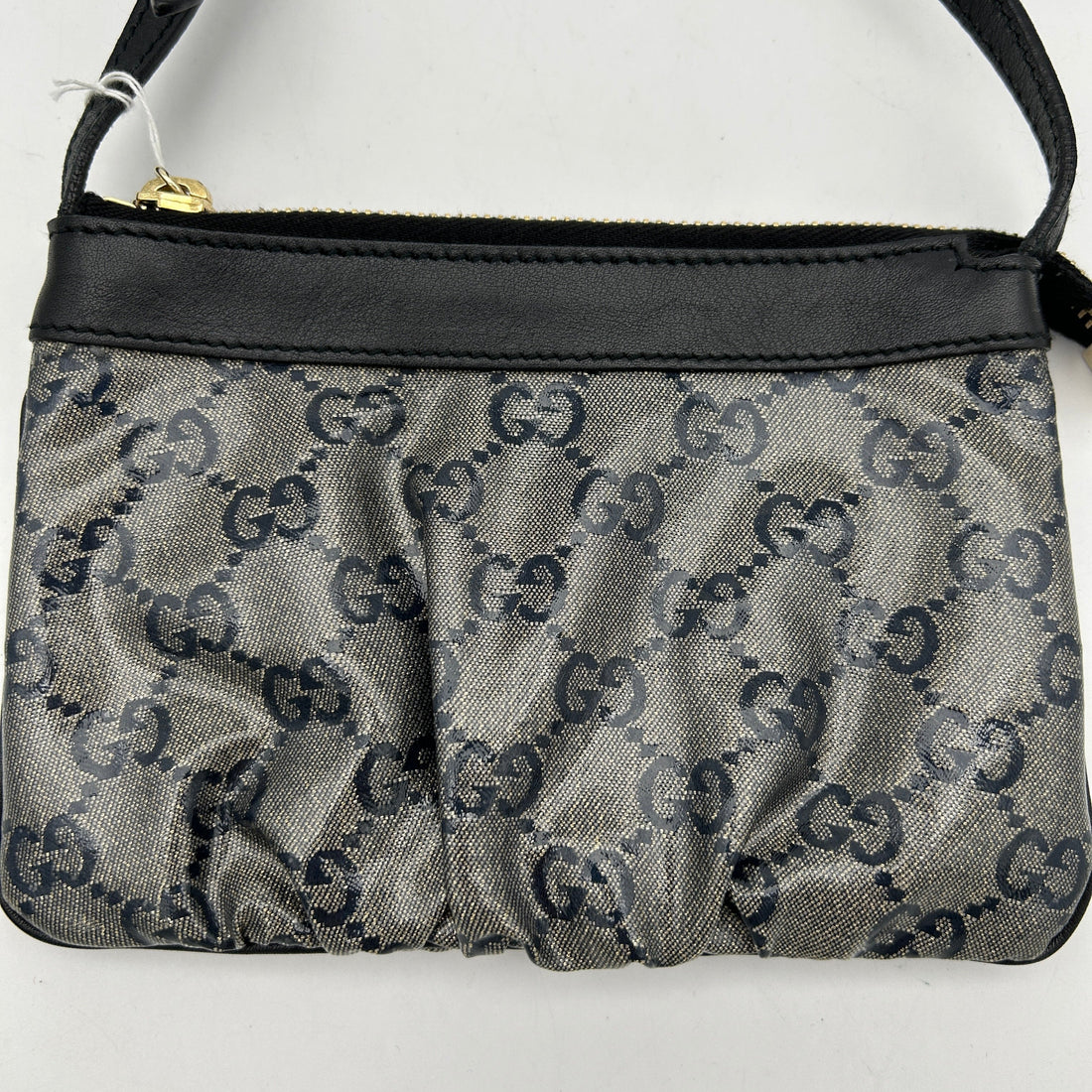 Gucci Interlocking G GG Glitter Supreme Shoulder Bag Black Navy Blue