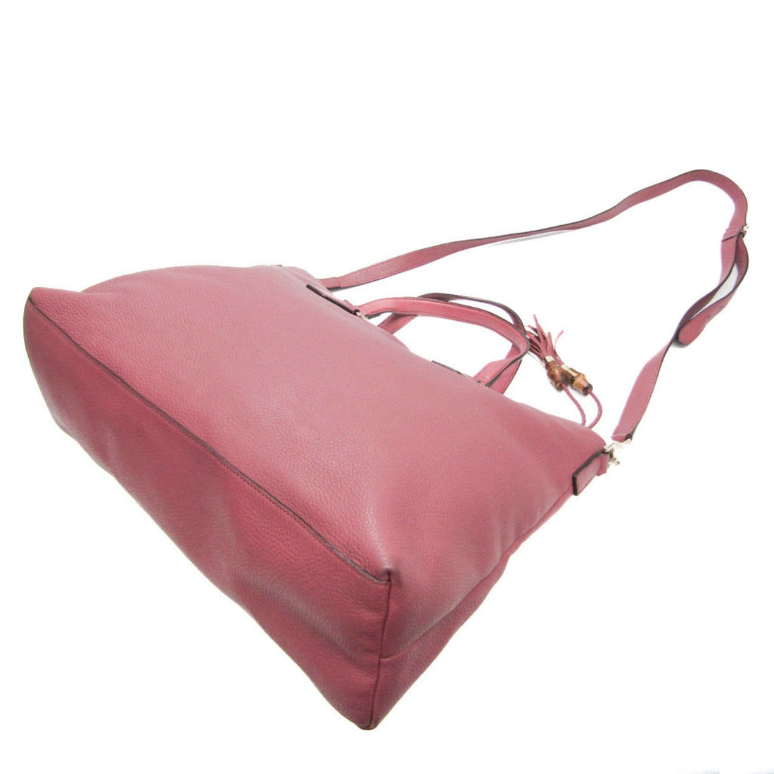 Gucci Bamboo Pink Leather Tote Bag