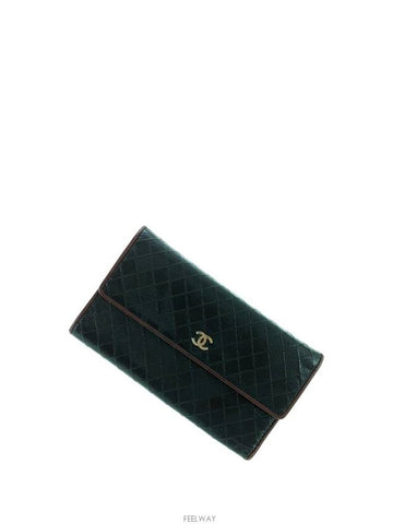 Silver Bicolore Flap Long Wallet Chanel