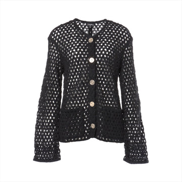 New 1:1 Rep Top Quality Chanel Coconut Button P65 Cotton X Linen s Jacket 40  Black