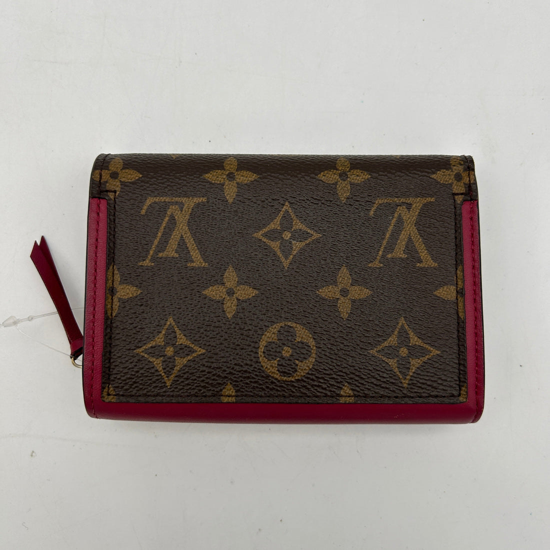 Louis Vuitton Flore Monogram Compact Wallet Brown Red