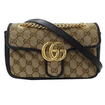 Gucci Gg Marmont Beige Canvas Shoulder Bag