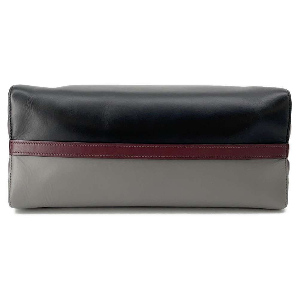 PRADA 2WAY Tote Bag Bibliotheque Black/Gray 1BG098 Leather
