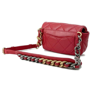 CHANEL CHANEL19 Belt Bag RedAS1163 Lambskin